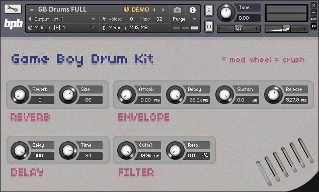 Simple NKI patch called GB Drums.