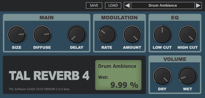 TAL-Reverb-4 Is A FREE Reverb VST/AU Plugin With 80s Character