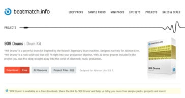 909 Drums Ableton Live Kit By Beatmatch.info Is FREE This Month!