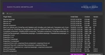 Wide Blue Sound offers Audio Plugin Uninstaller FREE for macOS