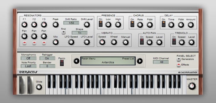 Orpheus string machine VSTi plugin by B.Serrano.